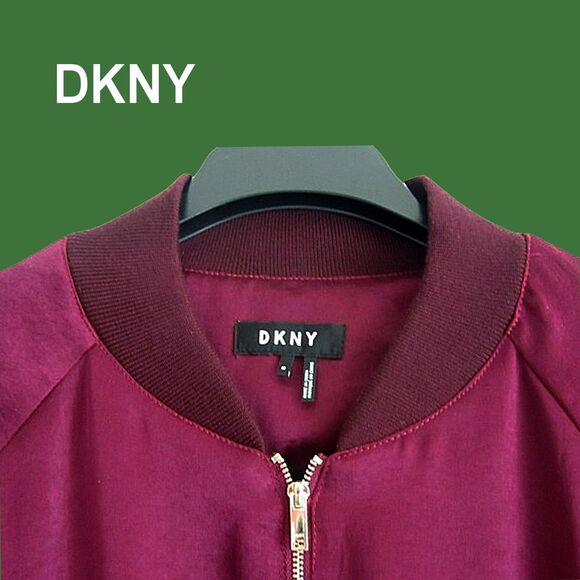 DKNY NEW Elongated Velour Peplum Collarless Drawstring Aglets Jacket M - Picture 10 of 12
